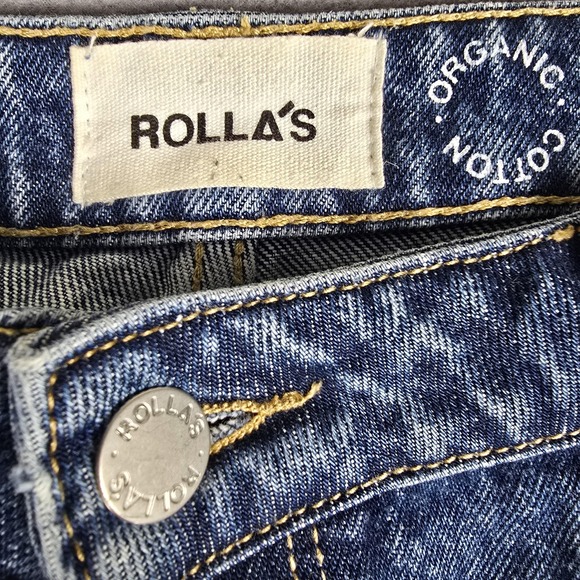 Rolla's Jeans Womens 28 High Rise Straight Distressed Button Fly Organic Cotton‎ - Picture 5 of 16